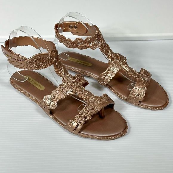 Melissa Campana Barroca Baroque Inspired Gladiator Jelly Sandals, Size 10 US - Picture 3 of 16